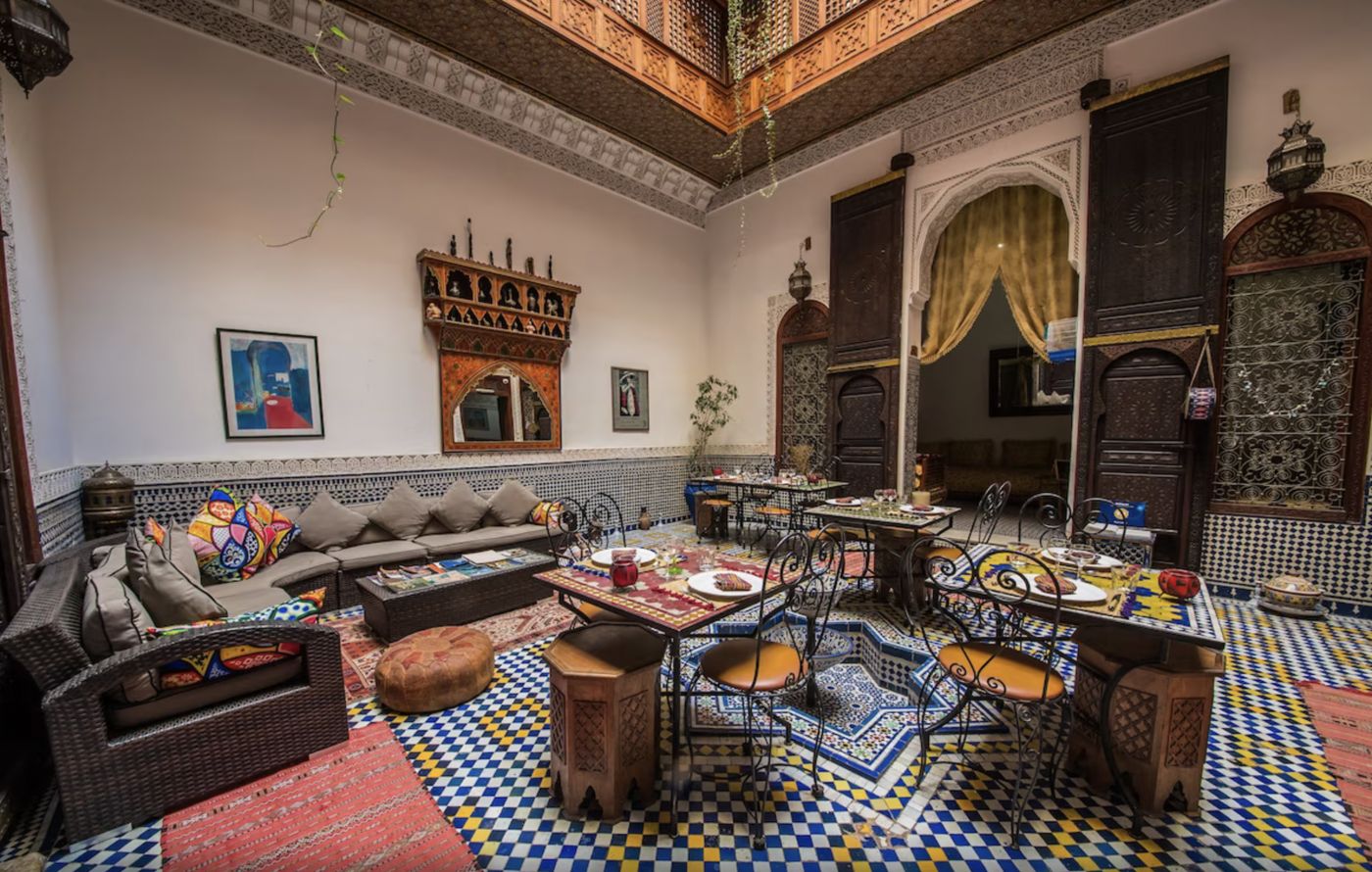 Salon et patio - Riad L'Artiste